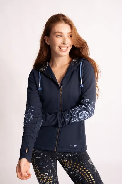 Bild von Sweatjacke Maui Nava in tiefblau von The Spirit of OM