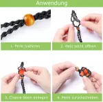 Bild von Halskette braun & schwarz, Länge 80cm, verstellbar, 