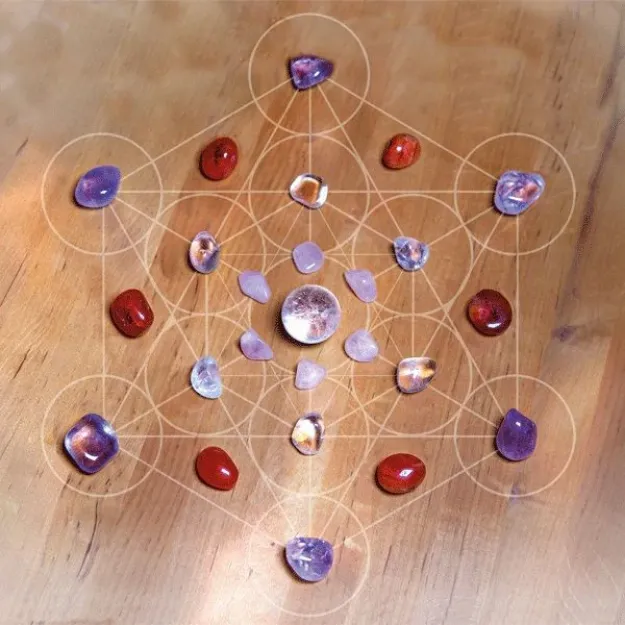 Bild von Crystal Grid Steineset - Vision & Manifestation