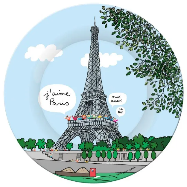 Bild von dessertteller paris tour eiffel seine, VE-6