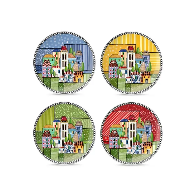 Bild von SET 4 MIXED DESSERT PLATES PAESE MIO D19