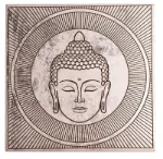 Bild von Energieplatte Buddha Weiss und Silber