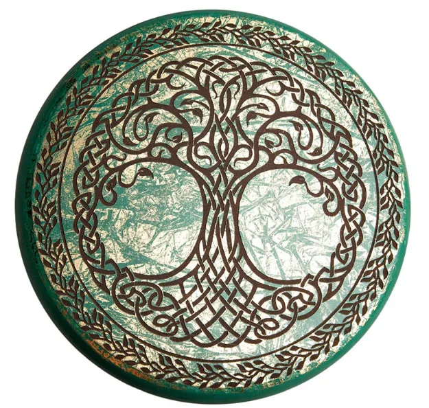Bild von Energieplatte Baum des Lebens Türkis/Gold