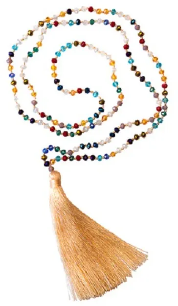 Bild von Mala multicolour rosa mit  Glasperlen 52cm