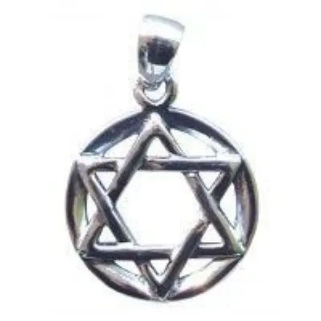 Bild von Anhänger Hexagramm im Kreis 2,0cm Silber 925 4,0g