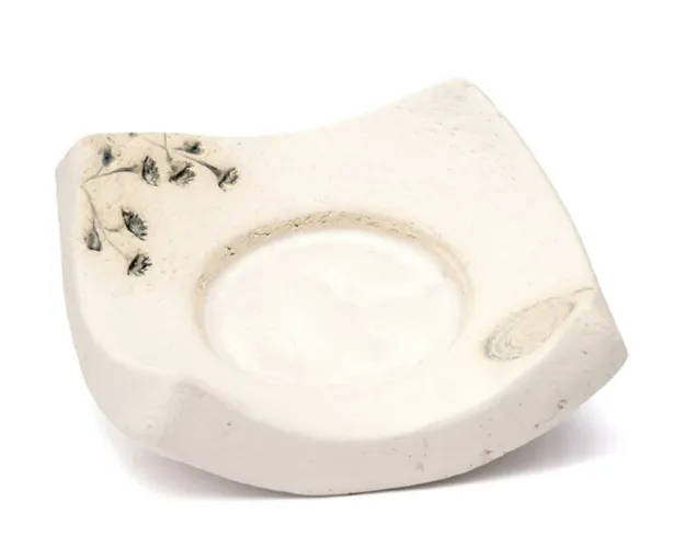 Bild von Keramikständer Heilkräuterkerze, weiss Blume