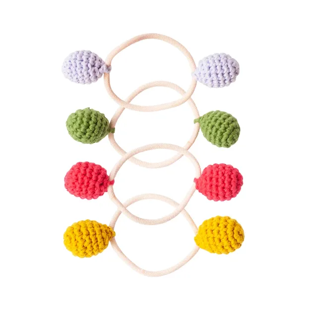 Bild von Hair Elastics Crochet Ball Assorted 4 colours, VE-16