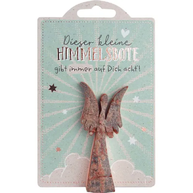 Bild von Kleine Holzfigur Happy Angels auf Karte
