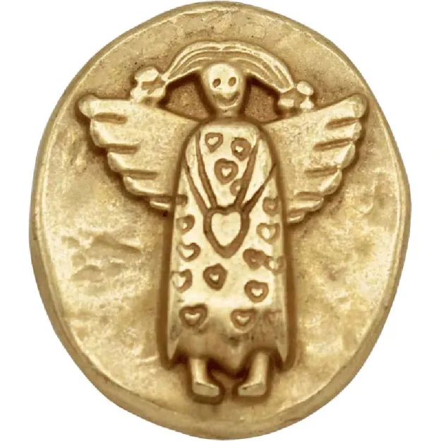 Bild von Vergoldete Engelsmünze, Hab dich lieb
