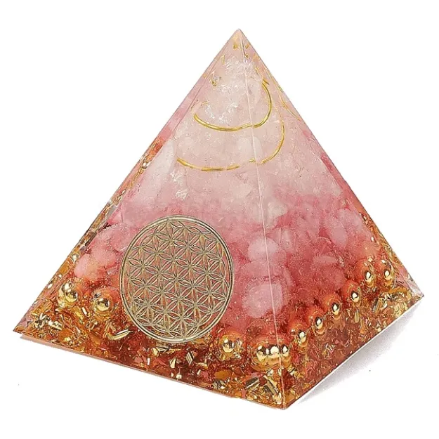 Bild von Orgonit-Pyramide Blume des Lebens mit Blattgold