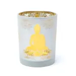 Bild von Kerzenständer gefrosted/metallic Buddha
