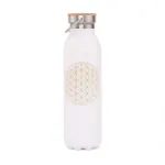 Bild von Blume des Lebens Isolier-Trinkflasche 600 ml, mattweiss