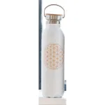 Bild von Blume des Lebens Isolier-Trinkflasche 600 ml, mattweiss