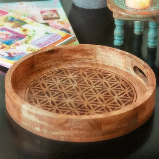 Bild von Tablett Blume des Lebens