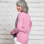 Bild von Blusen-Shirt Brombeer-Sahne langarm in brombeer von The Spirit of OM