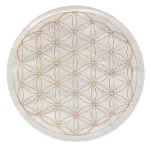 Bild von Selenit-Energiescheibe mit  Blume des Lebens Ø14cm