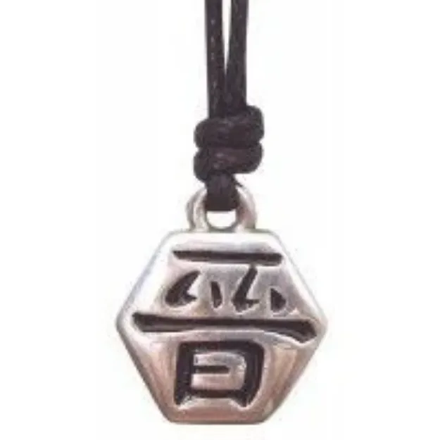 Bild von Anhänger Chin Zinn 3cm mit Baumwollband