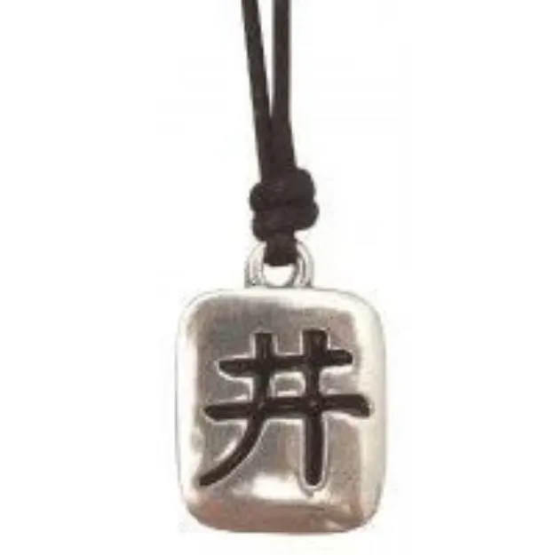 Bild von Anhänger Ching Zinn 3cm mit Baumwollband