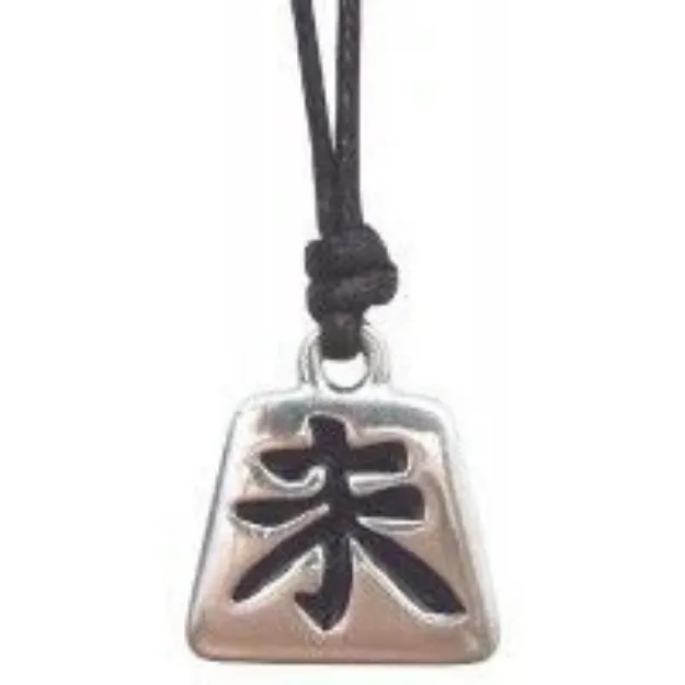 Bild von Anhänger Wei Chi Zinn 3cm mit Baumwollband