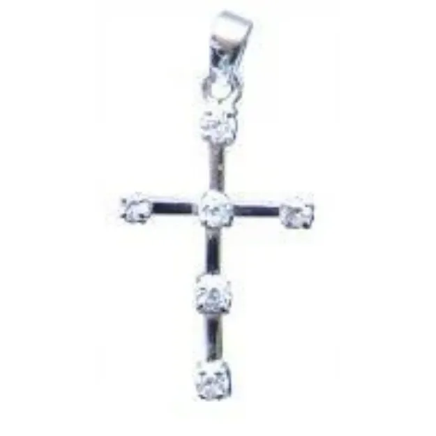 Bild von Anhänger Kreuz mit 6 Zirkonia Silber 925 1,7g