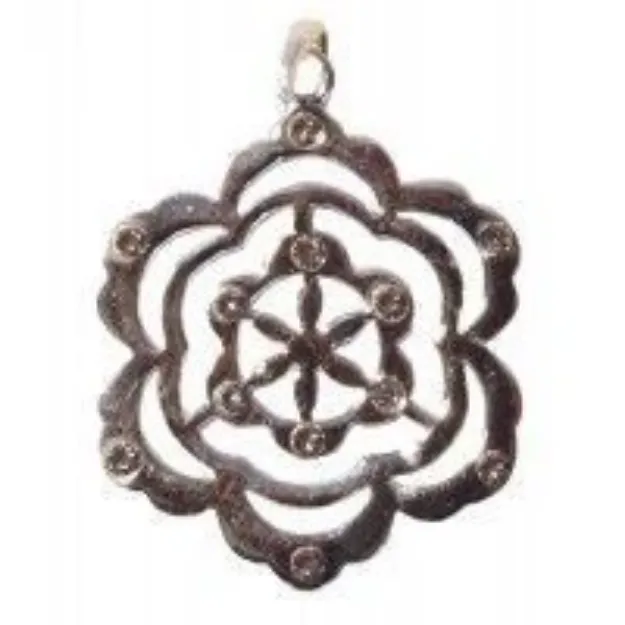 Bild von Anhänger Saat des Lebens 12 Zirkonen Silber 925 3.9 g