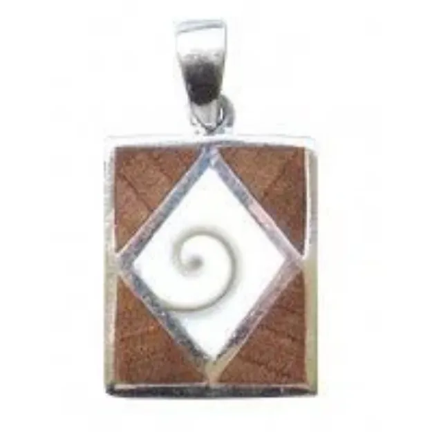 Bild von Anhänger Shivas Auge mit Holzintarsien 2,5cm