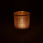 Bild von Kerzenhalter gefrostet/metallic Blume des Lebens