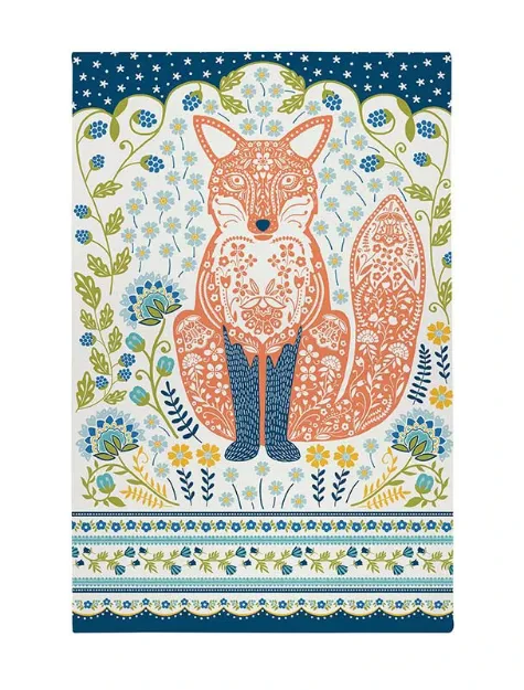 Bild von Woodland Fox Cotton Tea Towel - Ulster Weavers