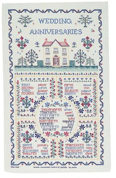Bild von Wedding Sampler Cotton Tea Towel - Ulster Weavers