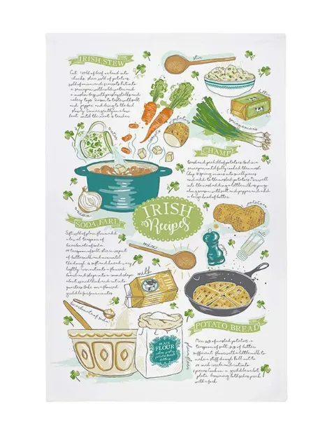 Bild von Irish Recipes Cotton Tea Towel - Ulster Weavers