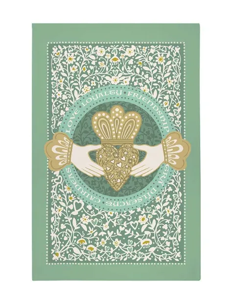 Bild von Claddagh Ring Cotton Tea Towel - Ulster Weavers