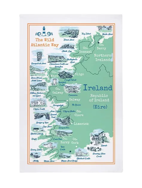 Bild von Wild Atlantic Way Cotton Tea Towel - Ulster Weavers
