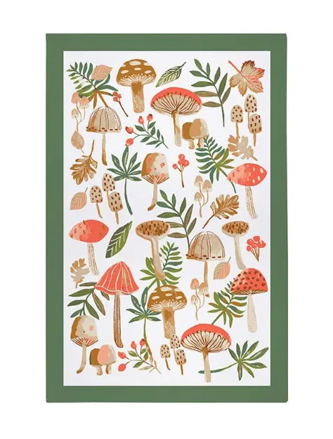 Bild von Mushrooms Cotton Tea Towel - Ulster Weavers