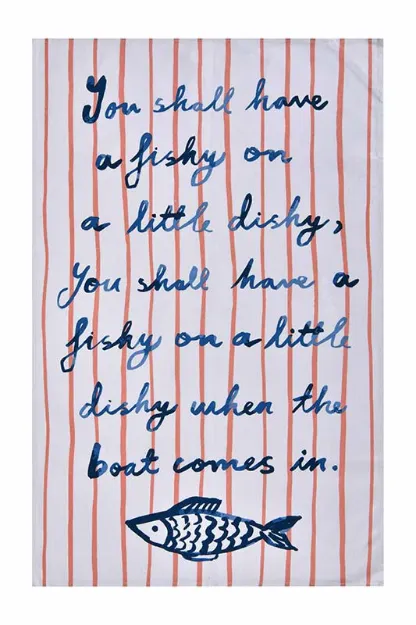 Bild von Catch of the Day Stripe Tea Towel - Ulster Weavers