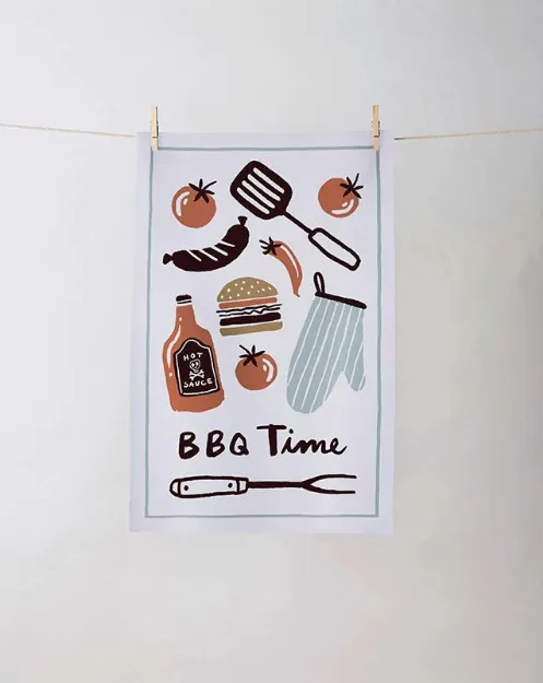 Bild von BBQ Time Cotton Tea Towel - UK  - Ulster Weavers