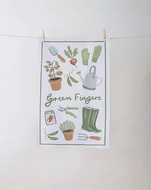 Bild von Green Fingers Cotton Tea Towel - UK  - Ulster Weavers