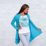 Bild von Shirt Seerose mit 1/4-Arm in weiss-türkis-pink von The Spirit of OM