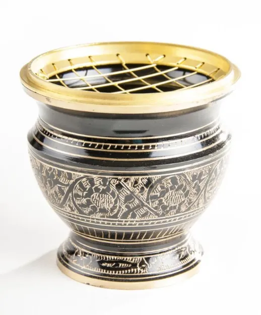 Bild von Netzräuchergefäss schwarz / gold