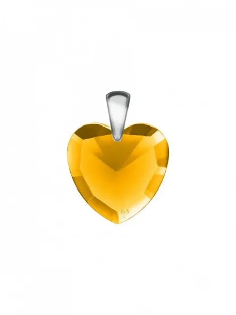 Bild von LichtWesen Elohim-Kristallherz inkl. Silber-Clip, gold