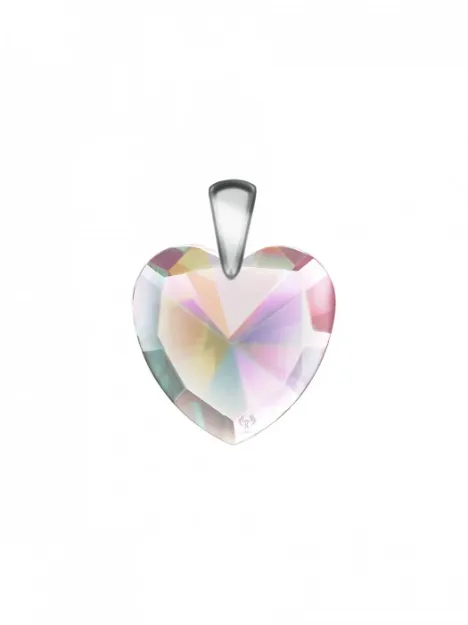 Bild von LichtWesen Elohim-Kristallherz inkl. Silber-Clip, kristallin