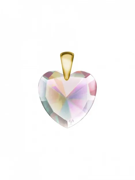 Bild von LichtWesen Elohim-Kristallherz inkl. Gold-Clip, kristallin