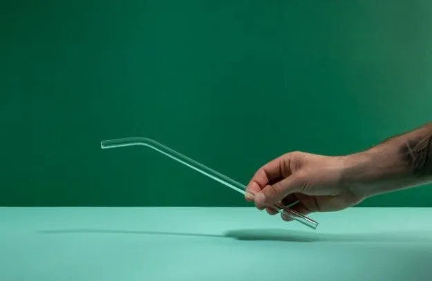 Bild von Trinkflaschen soulstraw - gebogener Glashalm  für soulbottles