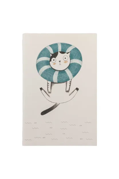 Bild von Notizbuch BLUE SPLASHY CAT