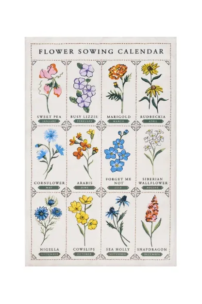 Bild von Time to Grow Flowers Tea Towel - Ulster Weavers