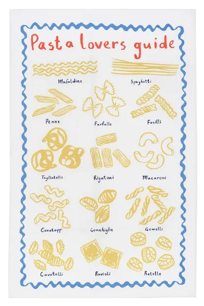Bild von Pasta Lovers Club Guide Cotton Tea Towel - Ulster Weavers