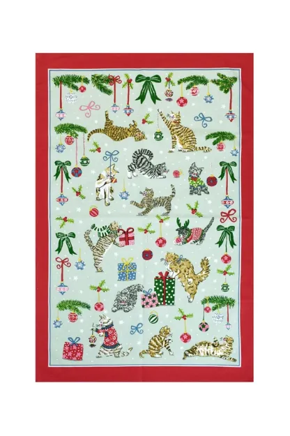 Bild von Christmas Cats Cotton Tea Towel - Ulster Weavers