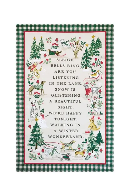 Bild von Winter Walkies Cotton Tea Towel - Ulster Weavers