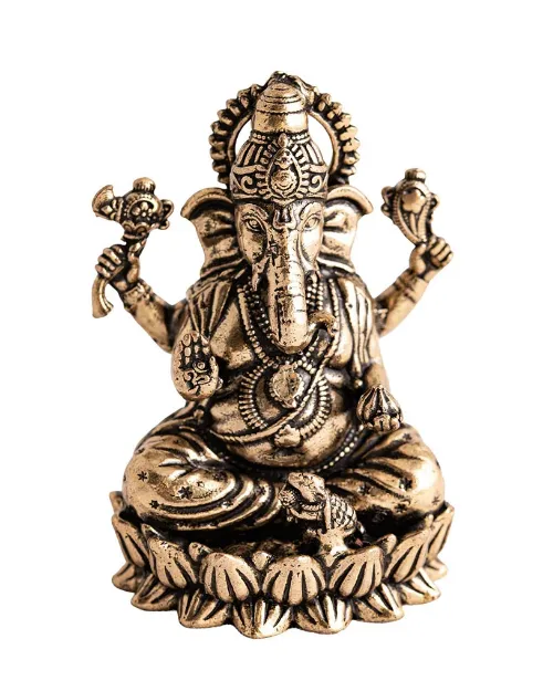 Bild von Ganesha auf Lotus Statue 5cm