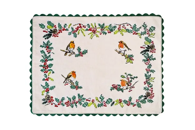 Bild von Christmas Robins Cotton Placemat 2 Pack - Ulster Weavers