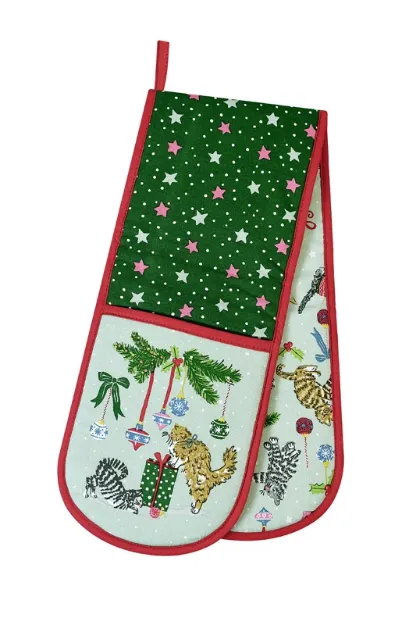 Bild von Christmas Cats Double Oven Glove - Ulster Weavers